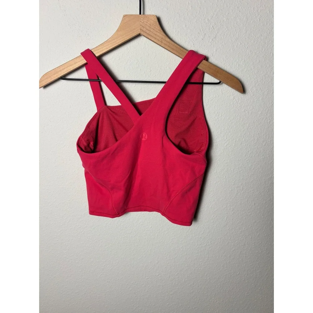 Lululemon Everlux Asymmetrical Tennis Tank Top Pink W1EI5S Size 4 - Picture 2 of 3